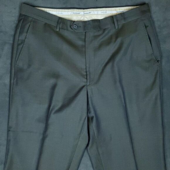 Santorelli Luxury Serge Pants Mens 38 Gray Made In Italy Romeo 1900F Dress Wool - Picture 3 of 14